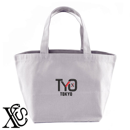 東京柄 刺繍 キャンバス生地 ランチ ミニ トートバッグ レディース メンズ【X-CLOTHES】オリジナル グッズ 刺繍 ワンポイント 雑貨【b Black Camel】【g Natural Gray】 【3文字標識-都道府県】