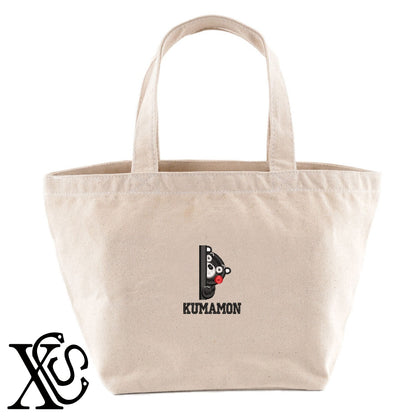 くまモン68柄 刺繍 キャンバス生地 ランチ ミニ トートバッグ レディース メンズ【X-CLOTHES】オリジナル グッズ 刺繍 ワンポイント 雑貨【b Black Camel】【g Natural Gray】 【4くまモン-A】