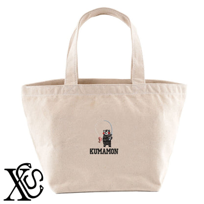 くまモン217柄 刺繍 キャンバス生地 ランチ ミニ トートバッグ レディース メンズ【X-CLOTHES】オリジナル グッズ 刺繍 ワンポイント 雑貨【b Black Camel】【g Natural Gray】 【4くまモン-B】