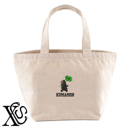 くまモン220柄 刺繍 キャンバス生地 ランチ ミニ トートバッグ レディース メンズ【X-CLOTHES】オリジナル グッズ 刺繍 ワンポイント 雑貨【b Black Camel】【g Natural Gray】 【4くまモン-B】