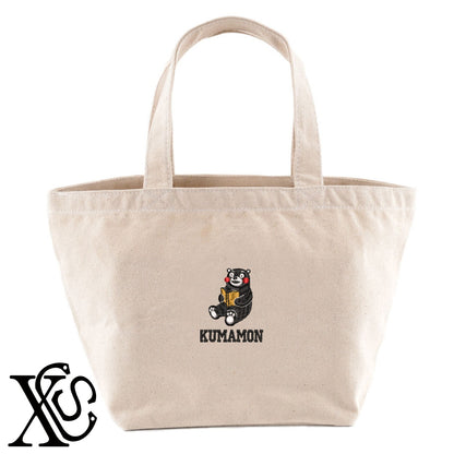 くまモン279柄 刺繍 キャンバス生地 ランチ ミニ トートバッグ レディース メンズ【X-CLOTHES】オリジナル グッズ 刺繍 ワンポイント 雑貨【b Black Camel】【g Natural Gray】 【4くまモン-C】
