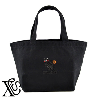 くまモン332柄 刺繍 キャンバス生地 ランチ ミニ トートバッグ レディース メンズ【X-CLOTHES】オリジナル グッズ 刺繍 ワンポイント 雑貨【b Black Camel】【g Natural Gray】 【4くまモン-C】