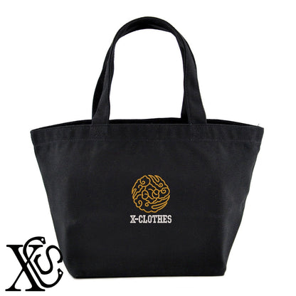 112八雲紋柄 刺繍 キャンバス生地 ランチ ミニ トートバッグ レディース メンズ【X-CLOTHES】オリジナル グッズ 刺繍 ワンポイント 雑貨【b Black Camel】【g Natural Gray】 【7家紋お祝-家紋81-120】