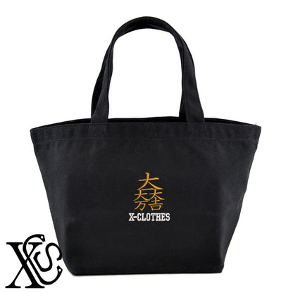 石田三成2柄 刺繍 キャンバス生地 ランチ ミニ トートバッグ レディース メンズ【X-CLOTHES】オリジナル グッズ 刺繍 ワンポイント 雑貨【b Black Camel】【g Natural Gray】 【7家紋お祝-歴史上人物】