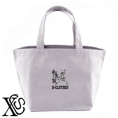 和太鼓10柄 刺繍 キャンバス生地 ランチ ミニ トートバッグ レディース メンズ【X-CLOTHES】オリジナル グッズ 刺繍 ワンポイント 雑貨【b Black Camel】【g Natural Gray】 【8競技音楽-伝統】
