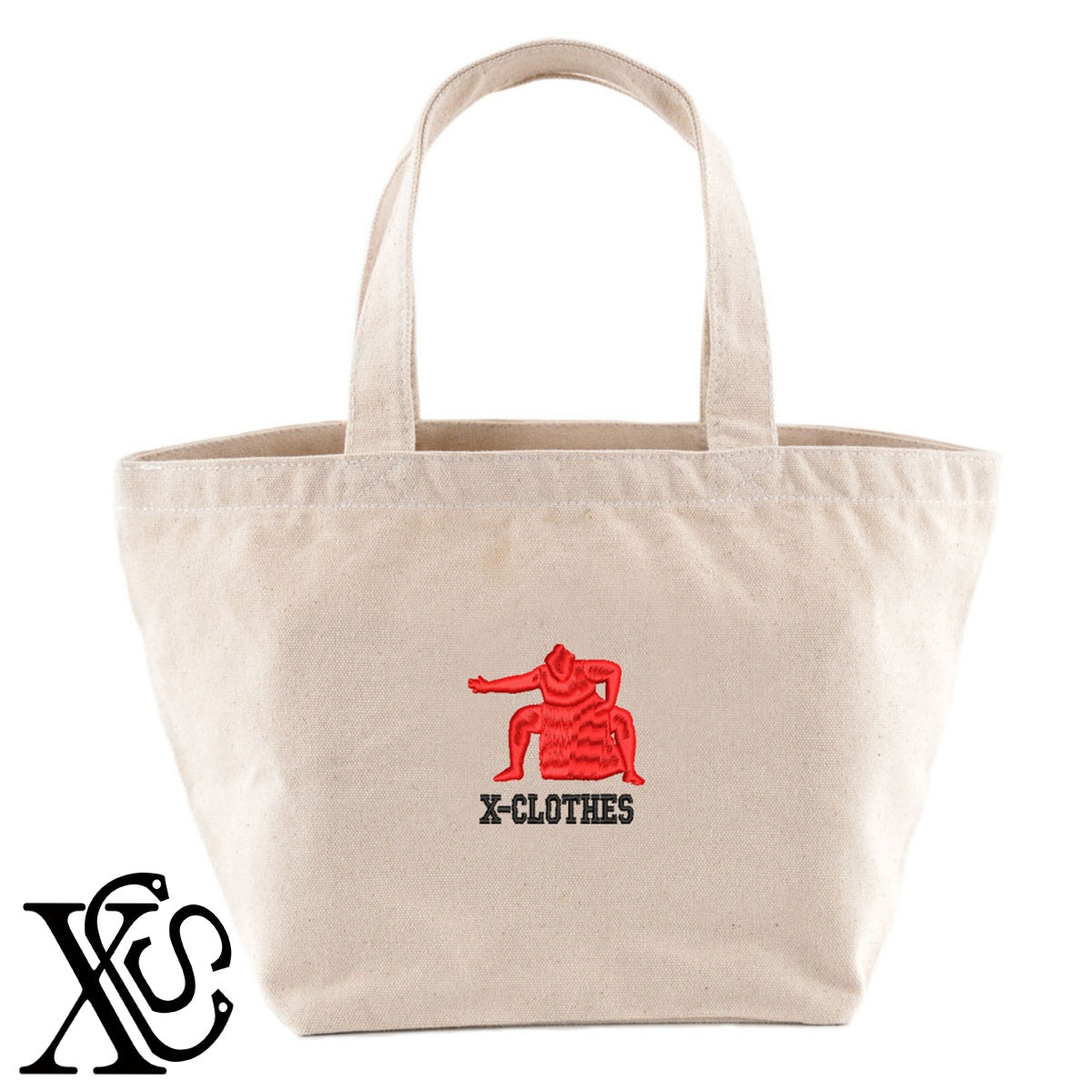大相撲4柄 刺繍 キャンバス生地 ランチ ミニ トートバッグ レディース メンズ【X-CLOTHES】オリジナル グッズ 刺繍 ワンポイント 雑貨【b Black Camel】【g Natural Gray】 【8競技音楽-大相撲】