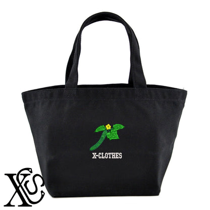 キュウリ2柄 刺繍 キャンバス生地 ランチ ミニ トートバッグ レディース メンズ【X-CLOTHES】オリジナル グッズ 刺繍 ワンポイント 雑貨【b Black Camel】【g Natural Gray】 【9趣味料理-食べ物】