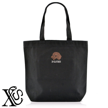 ダックスフント4柄 刺繍 キャンバス生地 A4 内ポケットあり トートバッグ メンズ レディース【X-CLOTHES】オリジナル グッズ 刺繍 ワンポイント 雑貨【b Black Camel】【g Natural Gray】 【10犬猫図鑑-犬図鑑-B】