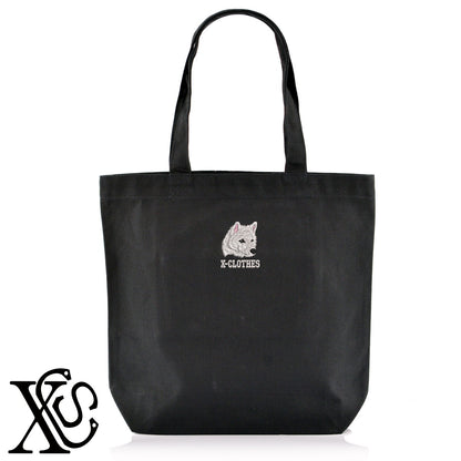 柴犬白3柄 刺繍 キャンバス生地 A4 内ポケットあり トートバッグ メンズ レディース【X-CLOTHES】オリジナル グッズ 刺繍 ワンポイント 雑貨【b Black Camel】【g Natural Gray】 【10犬猫図鑑-犬図鑑-D】