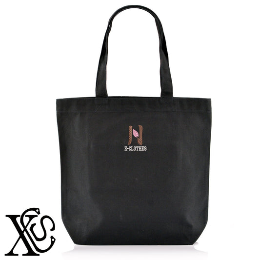[N]さくら柄 刺繍 キャンバス生地 A4 内ポケットあり トートバッグ メンズ レディース【X-CLOTHES】オリジナル グッズ 刺繍 ワンポイント 雑貨【b Black Camel】【g Natural Gray】 【3文字標識-桜字】