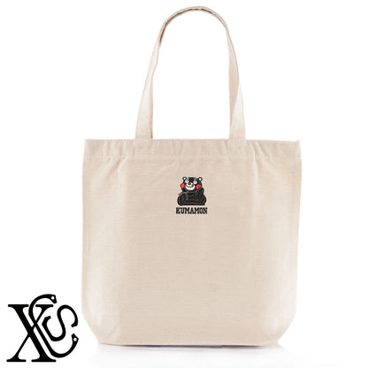 くまモン104柄 刺繍 キャンバス生地 A4 内ポケットあり トートバッグ メンズ レディース【X-CLOTHES】オリジナル グッズ 刺繍 ワンポイント 雑貨【b Black Camel】【g Natural Gray】 【4くまモン-A】