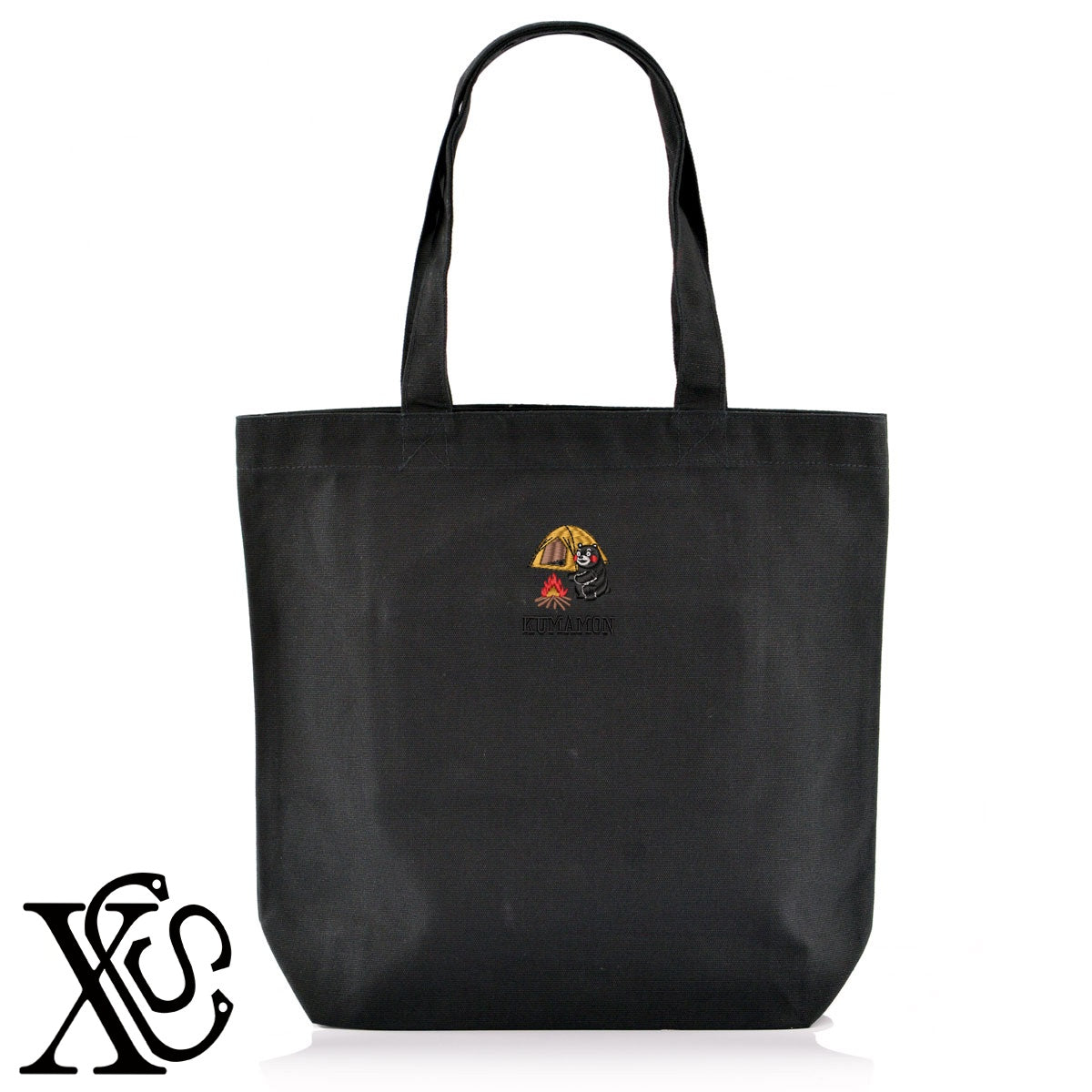 くまモン264柄 刺繍 キャンバス生地 A4 内ポケットあり トートバッグ メンズ レディース【X-CLOTHES】オリジナル グッズ 刺繍 ワンポイント 雑貨【b Black Camel】【g Natural Gray】 【4くまモン-B】