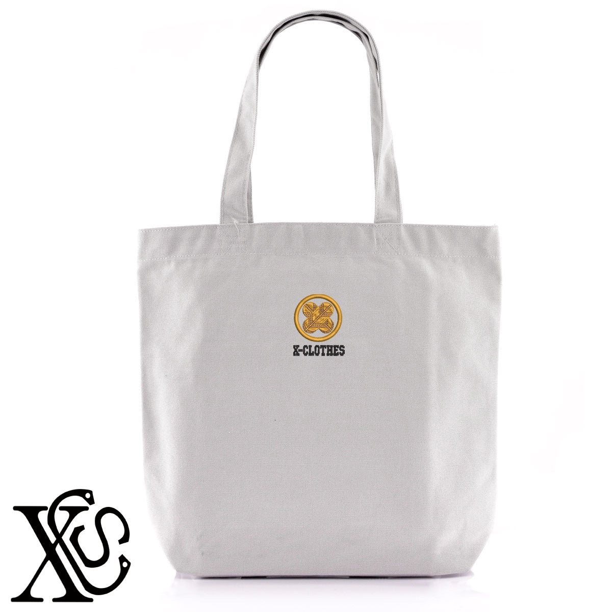 7丸に違い鷹の羽柄 刺繍 キャンバス生地 A4 内ポケットあり トートバッグ メンズ レディース【X-CLOTHES】オリジナル グッズ 刺繍 ワンポイント 雑貨【b Black Camel】【g Natural Gray】 【7家紋お祝-家紋1-40】