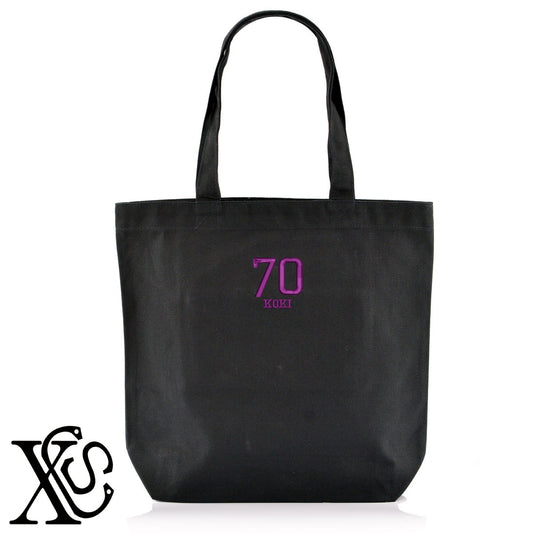 70古希3柄 刺繍 キャンバス生地 A4 内ポケットあり トートバッグ メンズ レディース【X-CLOTHES】オリジナル グッズ 刺繍 ワンポイント 雑貨【b Black Camel】【g Natural Gray】 【7家紋お祝-長寿祝い】