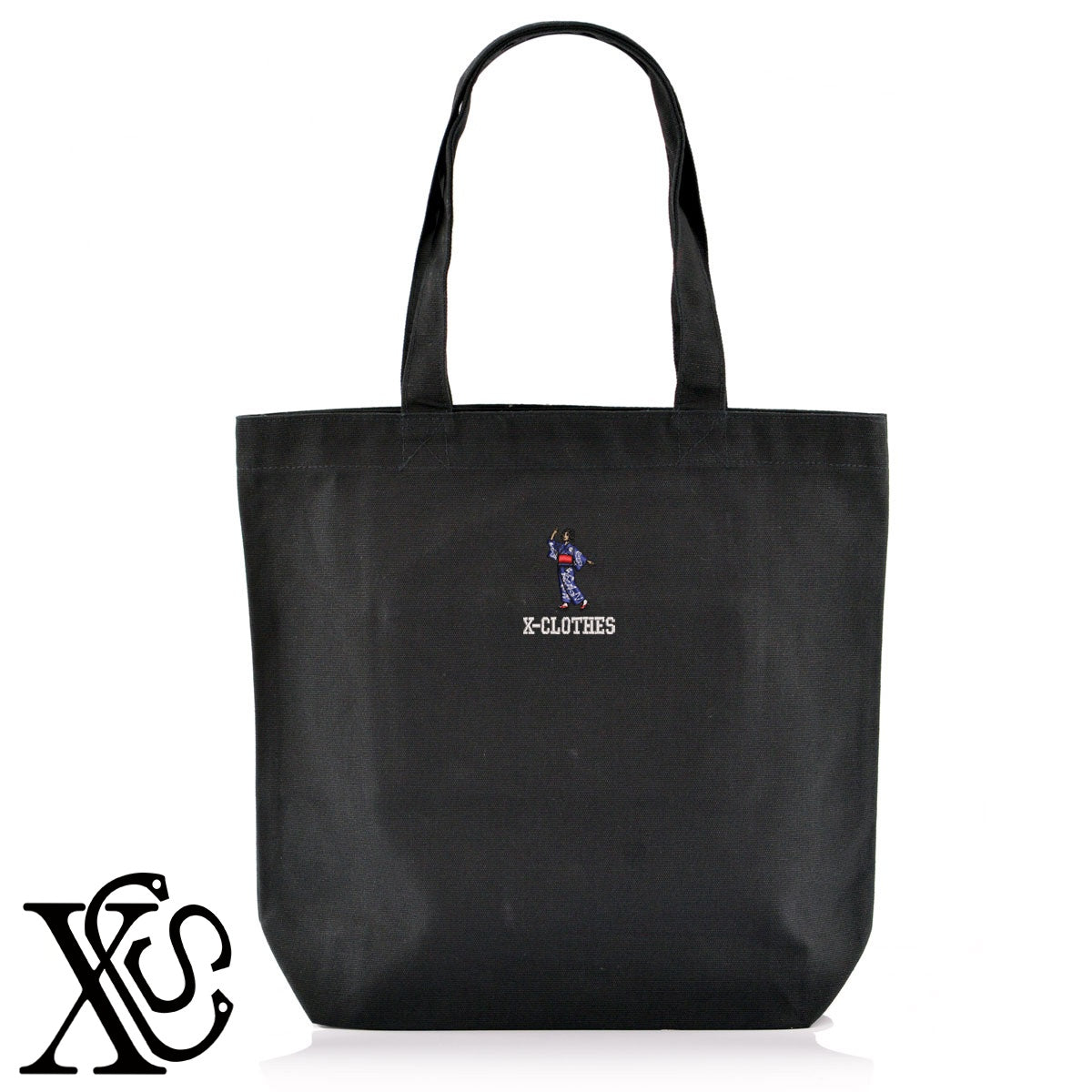 郡上踊り3柄 刺繍 キャンバス生地 A4 内ポケットあり トートバッグ メンズ レディース【X-CLOTHES】オリジナル グッズ 刺繍 ワンポイント 雑貨【b Black Camel】【g Natural Gray】 【8競技音楽-伝統】