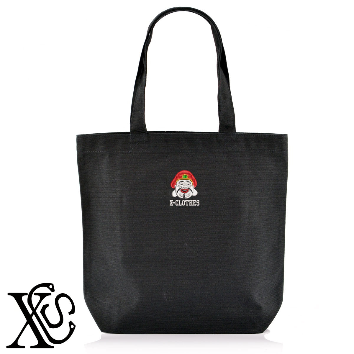 大黒天2柄 刺繍 キャンバス生地 A4 内ポケットあり トートバッグ メンズ レディース【X-CLOTHES】オリジナル グッズ 刺繍 ワンポイント 雑貨【b Black Camel】【g Natural Gray】 【9趣味料理-人物】