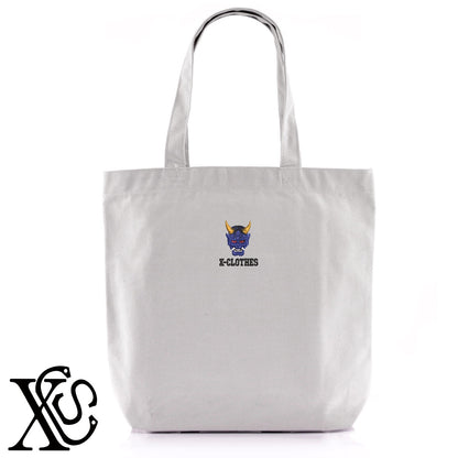 青鬼2柄 刺繍 キャンバス生地 A4 内ポケットあり トートバッグ メンズ レディース【X-CLOTHES】オリジナル グッズ 刺繍 ワンポイント 雑貨【b Black Camel】【g Natural Gray】 【9趣味料理-人物】