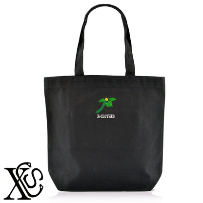 キュウリ2柄 刺繍 キャンバス生地 A4 内ポケットあり トートバッグ メンズ レディース【X-CLOTHES】オリジナル グッズ 刺繍 ワンポイント 雑貨【b Black Camel】【g Natural Gray】 【9趣味料理-食べ物】
