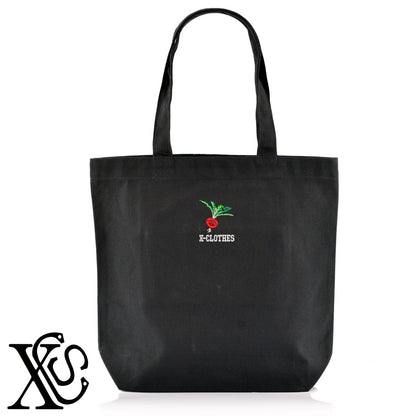 赤カブ2柄 刺繍 キャンバス生地 A4 内ポケットあり トートバッグ メンズ レディース【X-CLOTHES】オリジナル グッズ 刺繍 ワンポイント 雑貨【b Black Camel】【g Natural Gray】 【9趣味料理-食べ物】